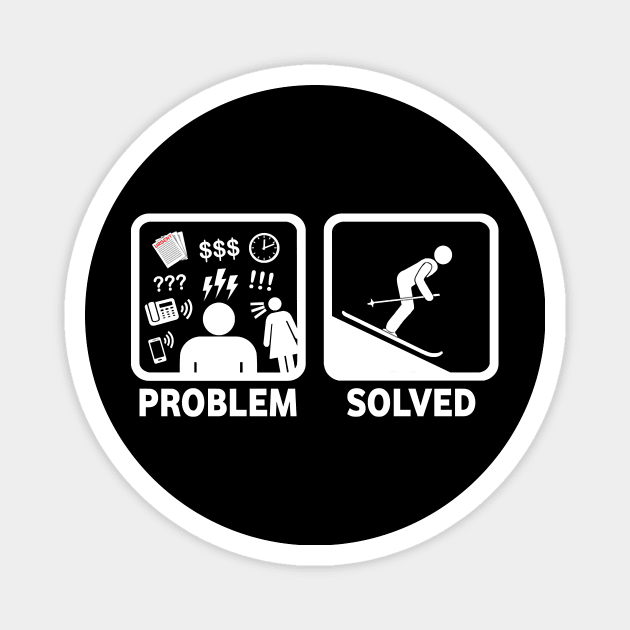 Skiing Funny Problems Solvedd Magnet by  Maximilian Mart